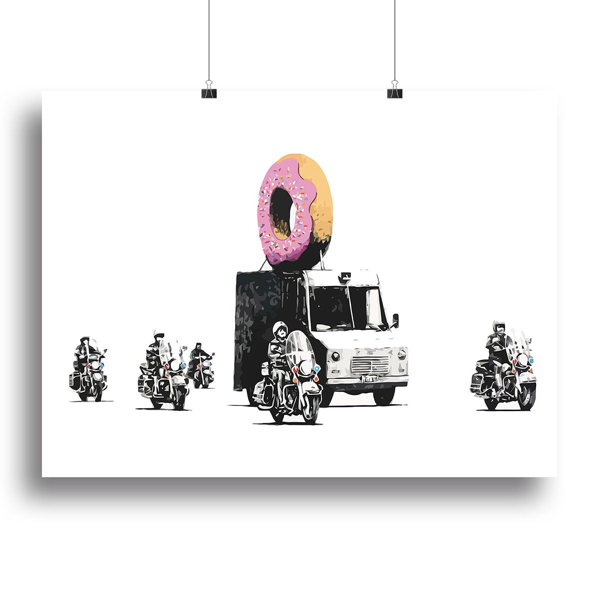 Banksy Doughnut Police Escort Canvas Print or Poster