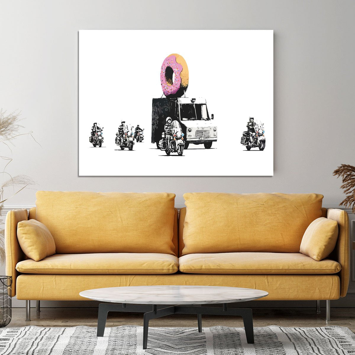 Banksy Doughnut Police Escort Canvas Print or Poster