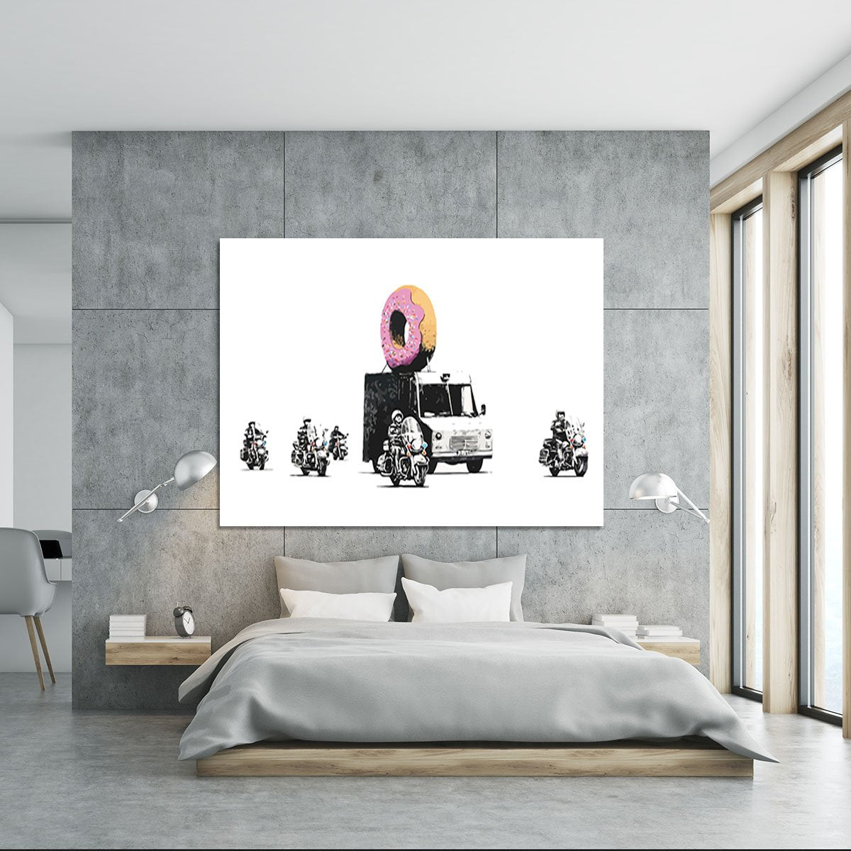 Banksy Doughnut Police Escort Canvas Print or Poster