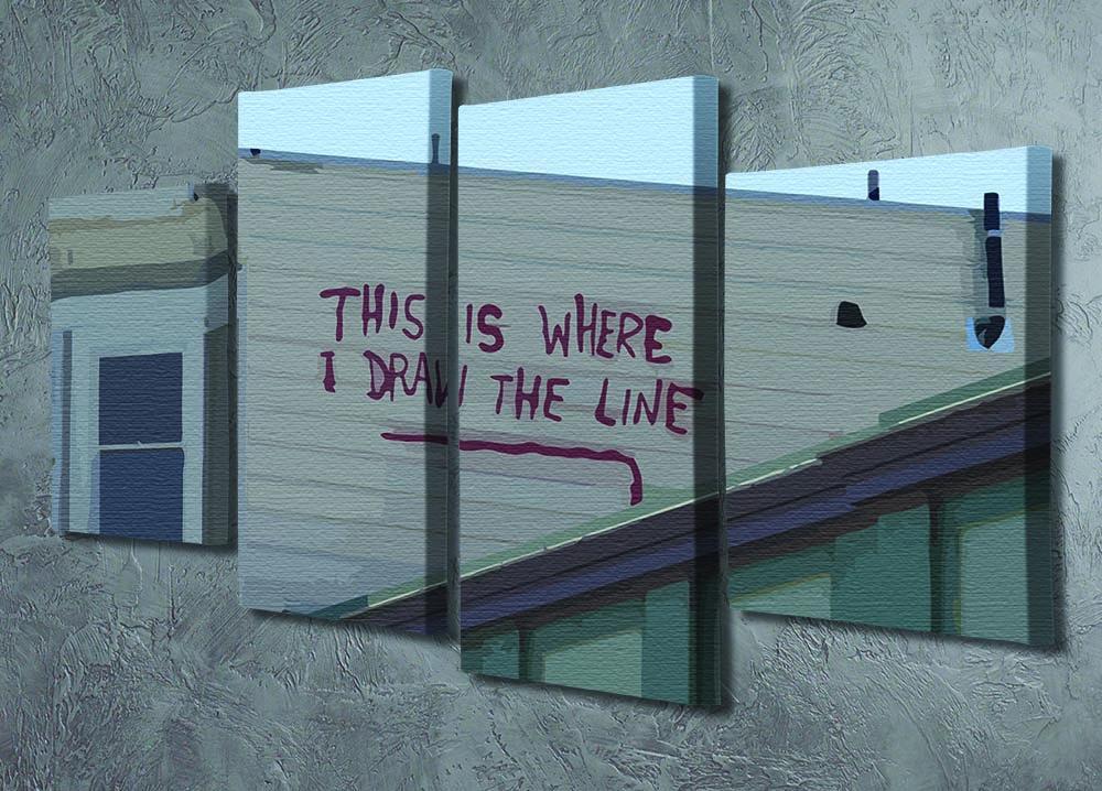 Banksy Draw The Line 4 Split Panel Canvas - Canvas Art Rocks - 2