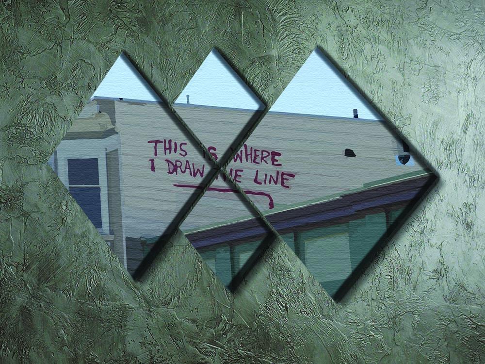 Banksy Draw The Line 4 Square Multi Panel Canvas - Canvas Art Rocks - 2