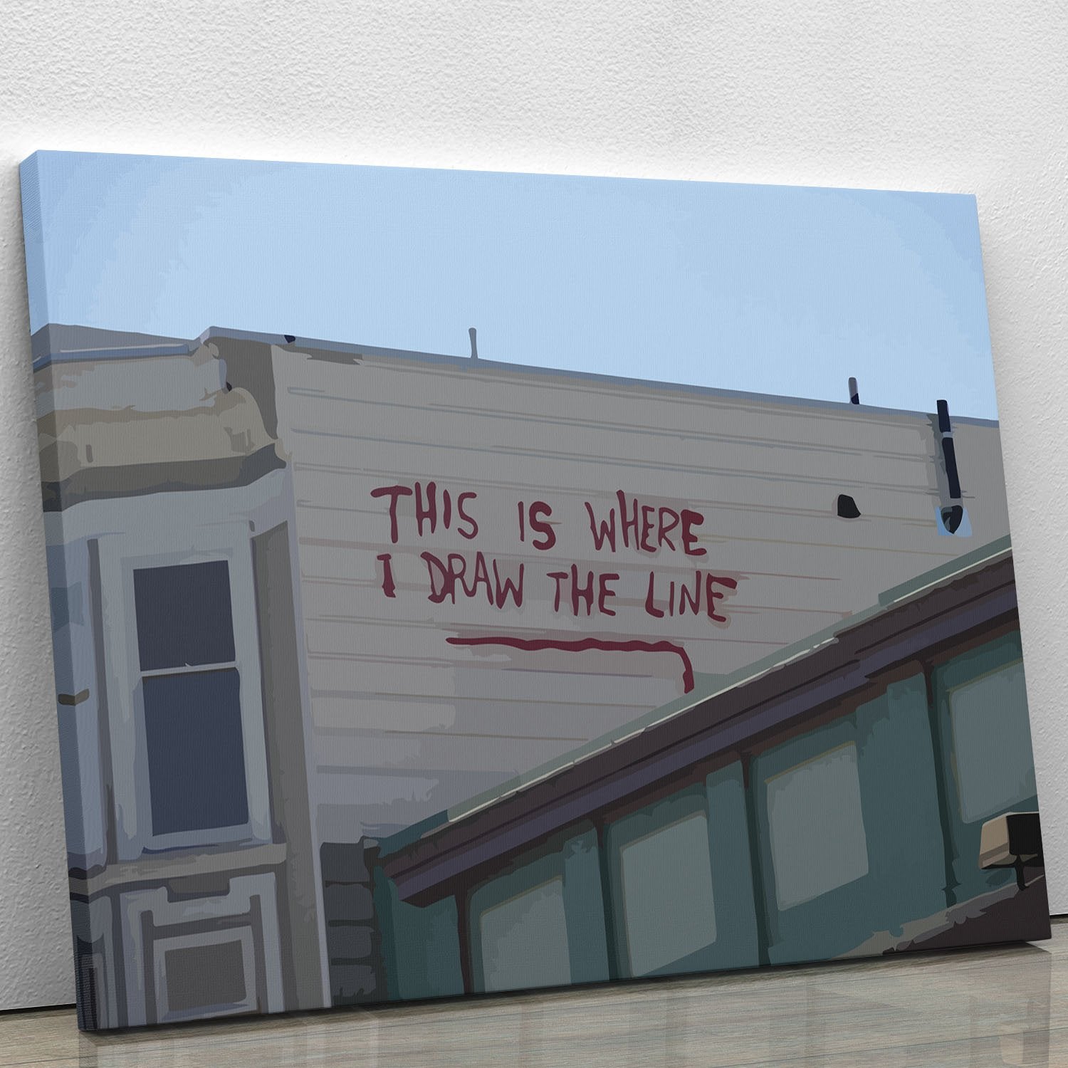 Banksy Draw The Line Canvas Print or Poster