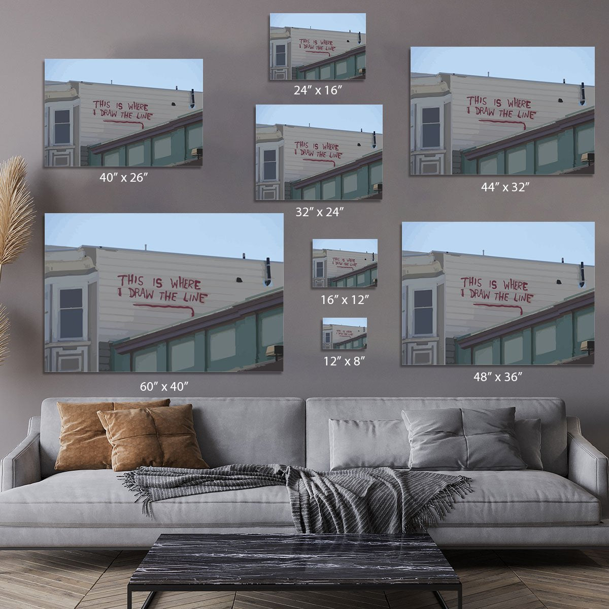 Banksy Draw The Line Canvas Print or Poster