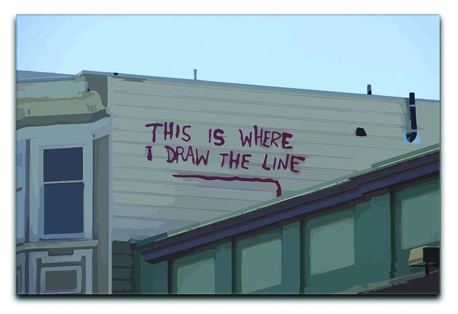Banksy Draw The Line Canvas Print or Poster  - Canvas Art Rocks - 1