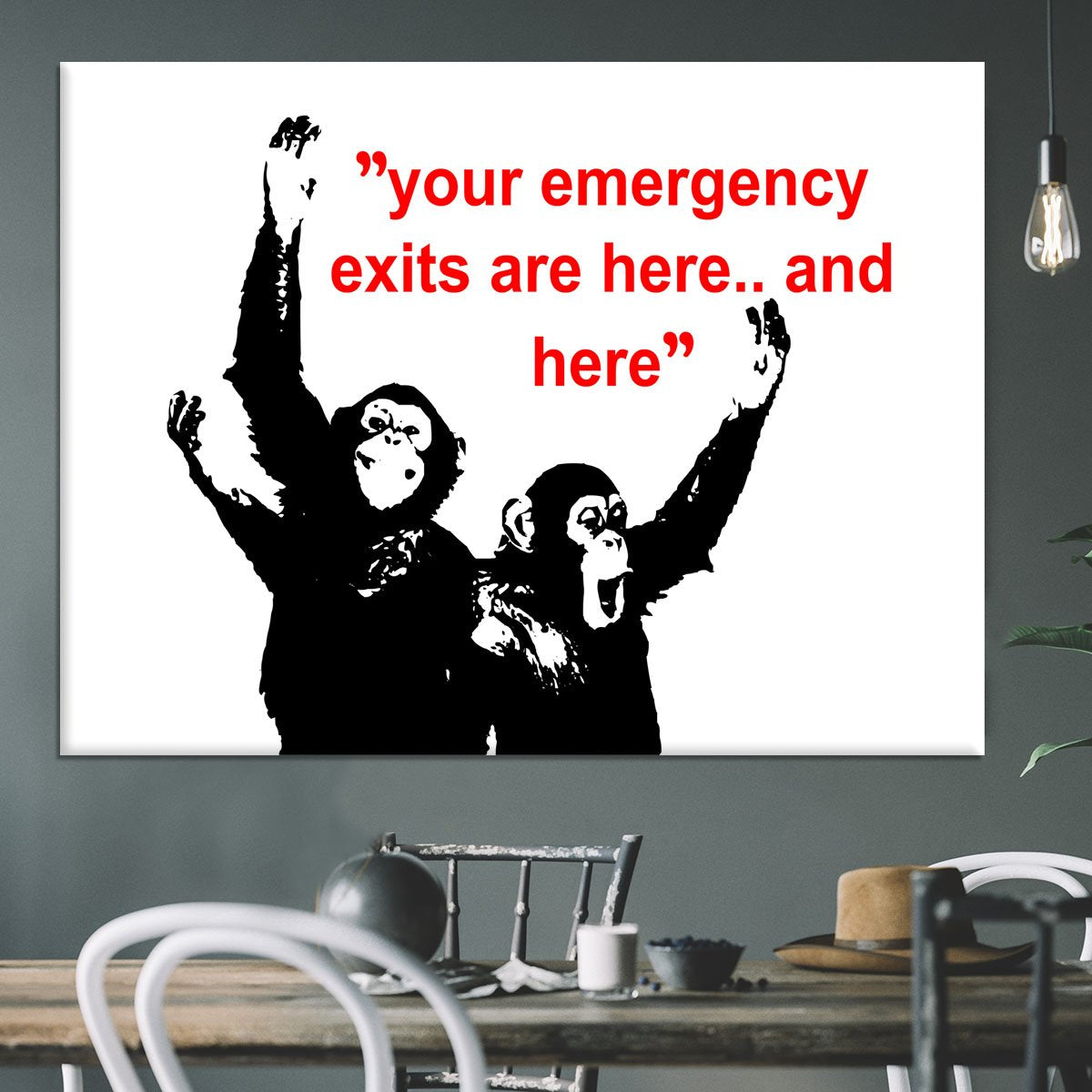 Banksy Emergency Exits Canvas Print or Poster