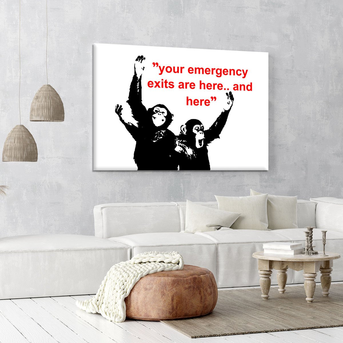 Banksy Emergency Exits Canvas Print or Poster