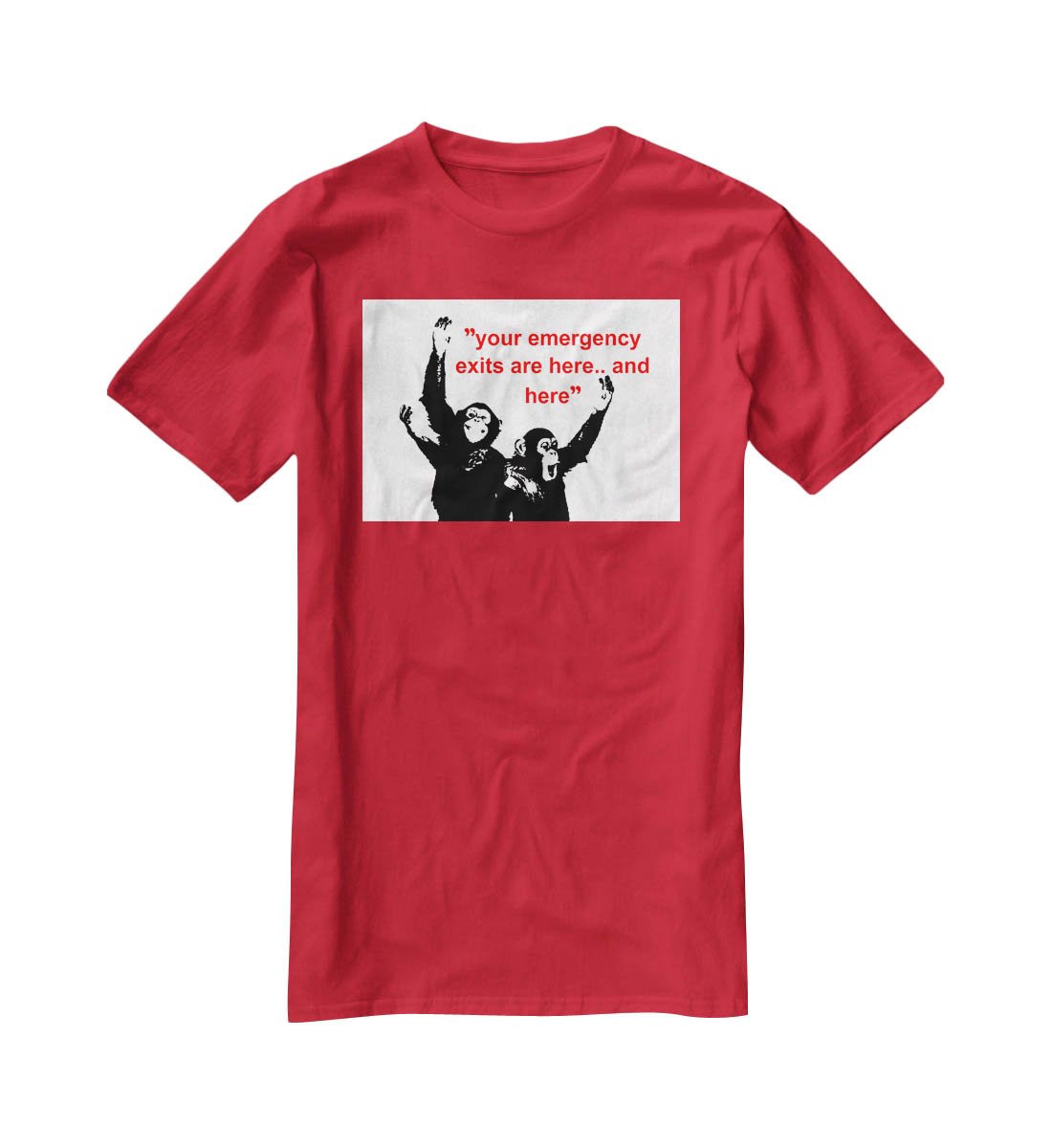 Banksy Emergency Exits T-Shirt - Canvas Art Rocks - 4