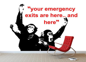 Banksy Emergency Exits Wall Mural Wallpaper - Canvas Art Rocks - 2