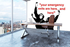 Banksy Emergency Exits Wall Mural Wallpaper - Canvas Art Rocks - 3