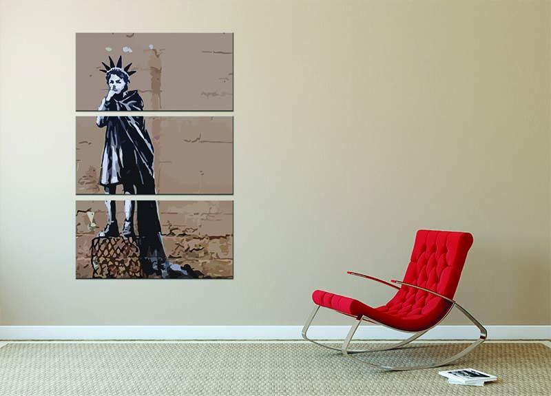 Banksy Empire State Kid 3 Split Panel Canvas Print - Canvas Art Rocks - 2