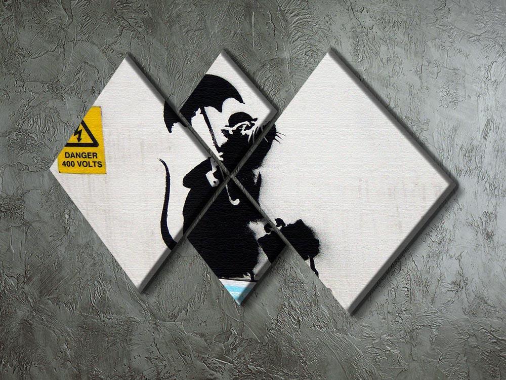 Banksy English Rat 4 Square Multi Panel Canvas - Canvas Art Rocks - 2