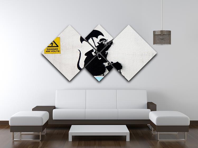 Banksy English Rat 4 Square Multi Panel Canvas - Canvas Art Rocks - 3