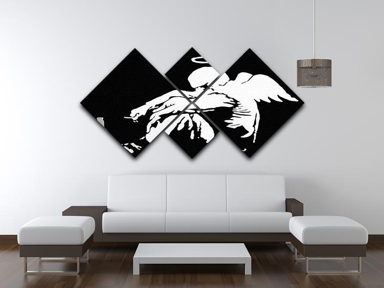 Banksy Fallen Angel 4 Square Multi Panel Canvas - Canvas Art Rocks - 3