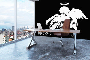 Banksy Fallen Angel Wall Mural Wallpaper - Canvas Art Rocks - 3