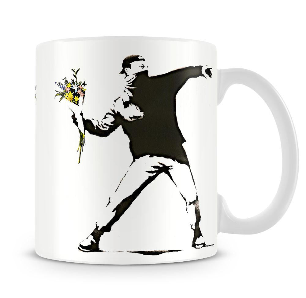 Banksy Flower Thrower Mug - Canvas Art Rocks