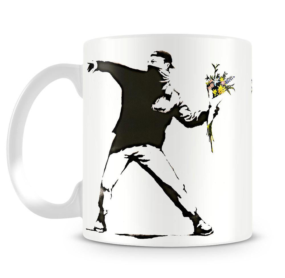 Banksy Flower Thrower Mug - Canvas Art Rocks