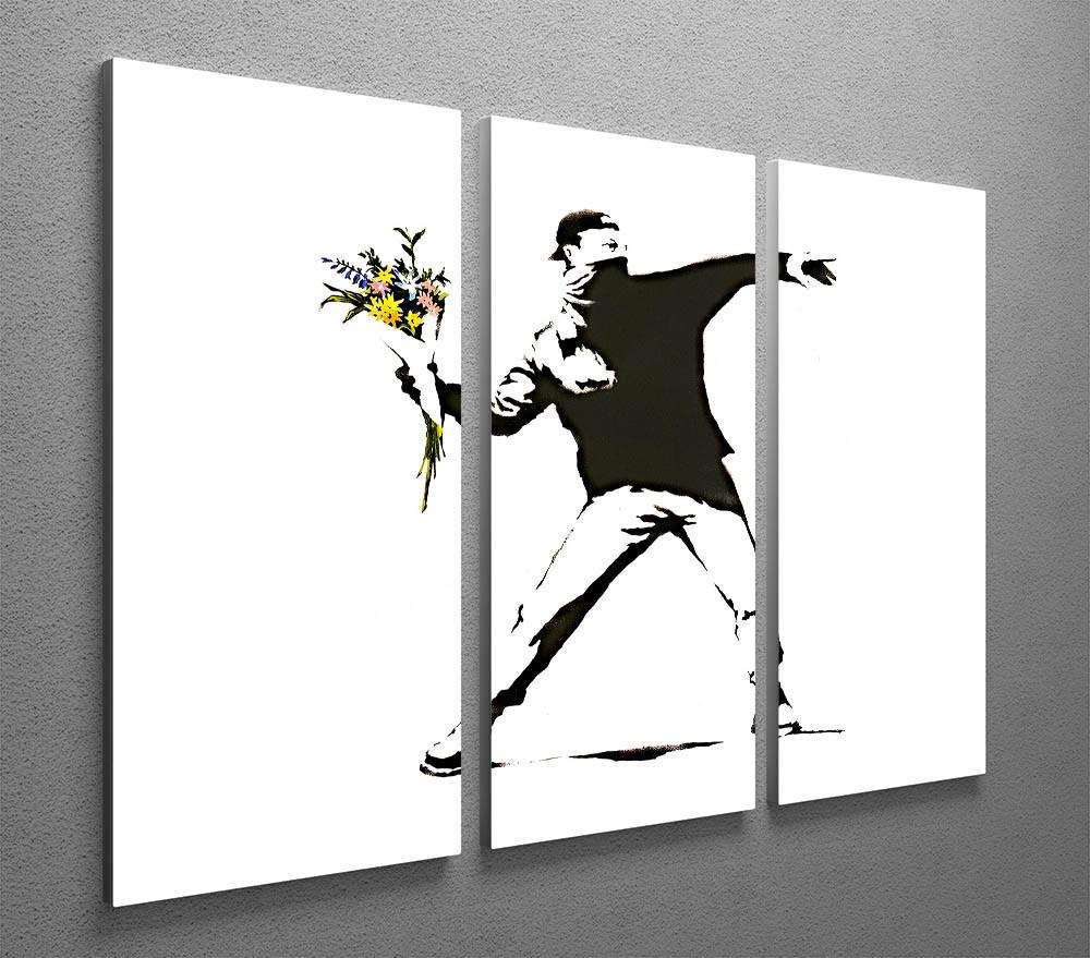 Banksy Flower Thrower 3 Split Canvas Print - Canvas Art Rocks