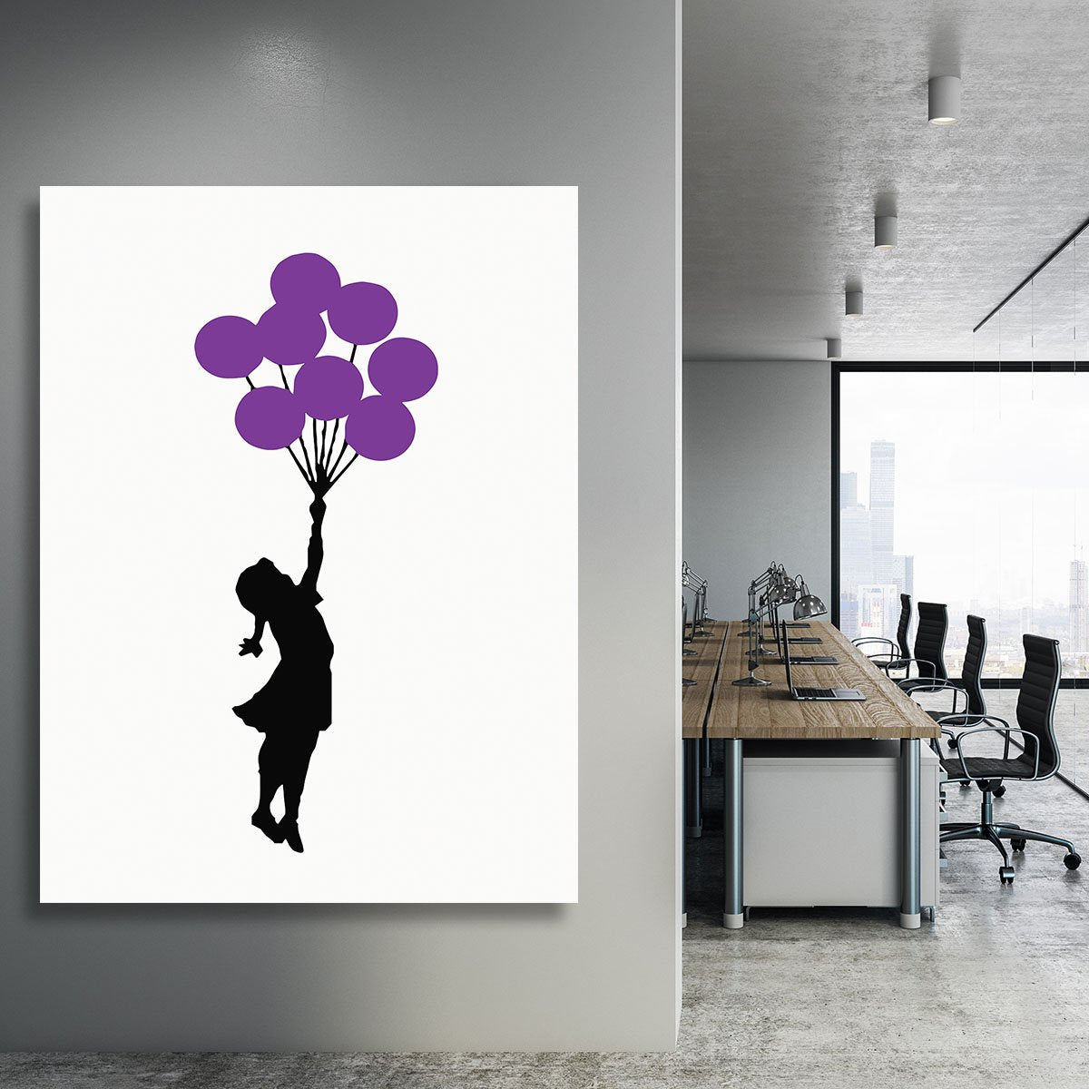 Banksy Flying Balloon Girl Canvas Print or Poster