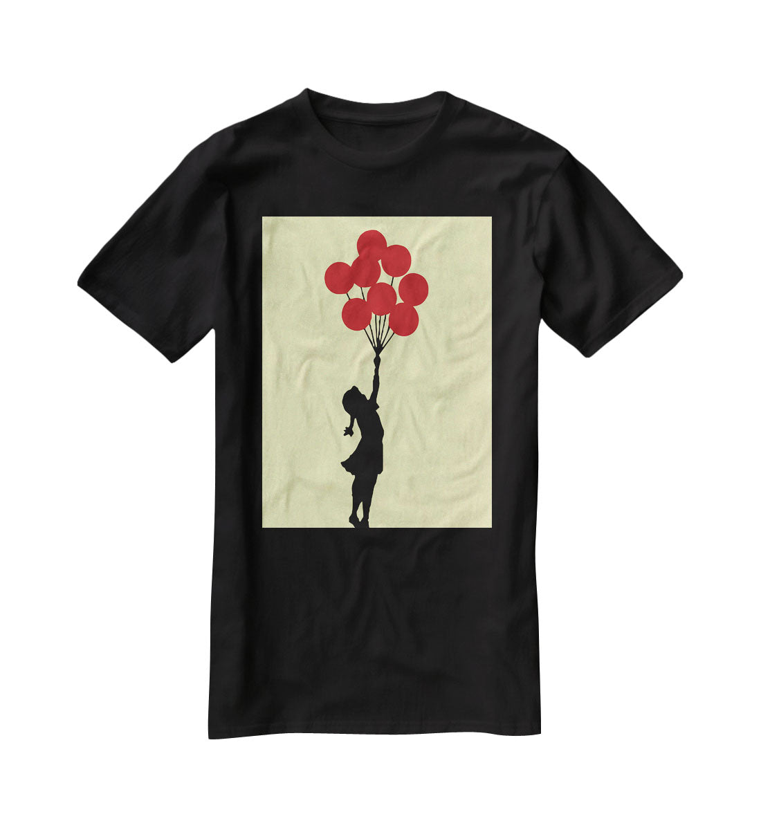 Banksy Flying Balloon Girl Yellow T-Shirt - Canvas Art Rocks - 1