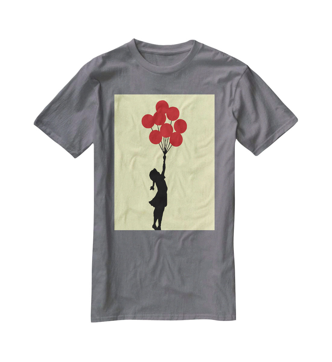 Banksy Flying Balloon Girl Yellow T-Shirt - Canvas Art Rocks - 3