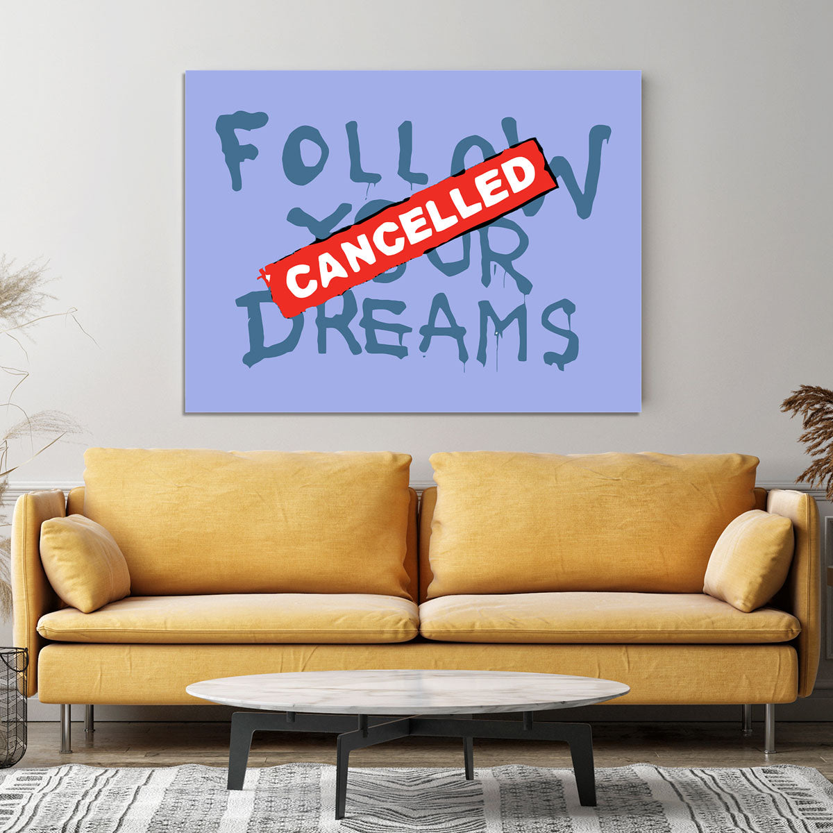 Banksy Follow Your Dreams Blue Canvas Print or Poster - Canvas Art Rocks - 4