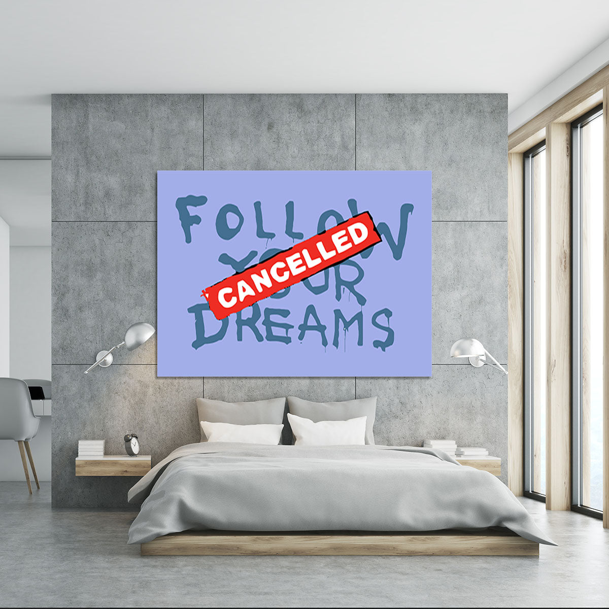 Banksy Follow Your Dreams Blue Canvas Print or Poster - Canvas Art Rocks - 5