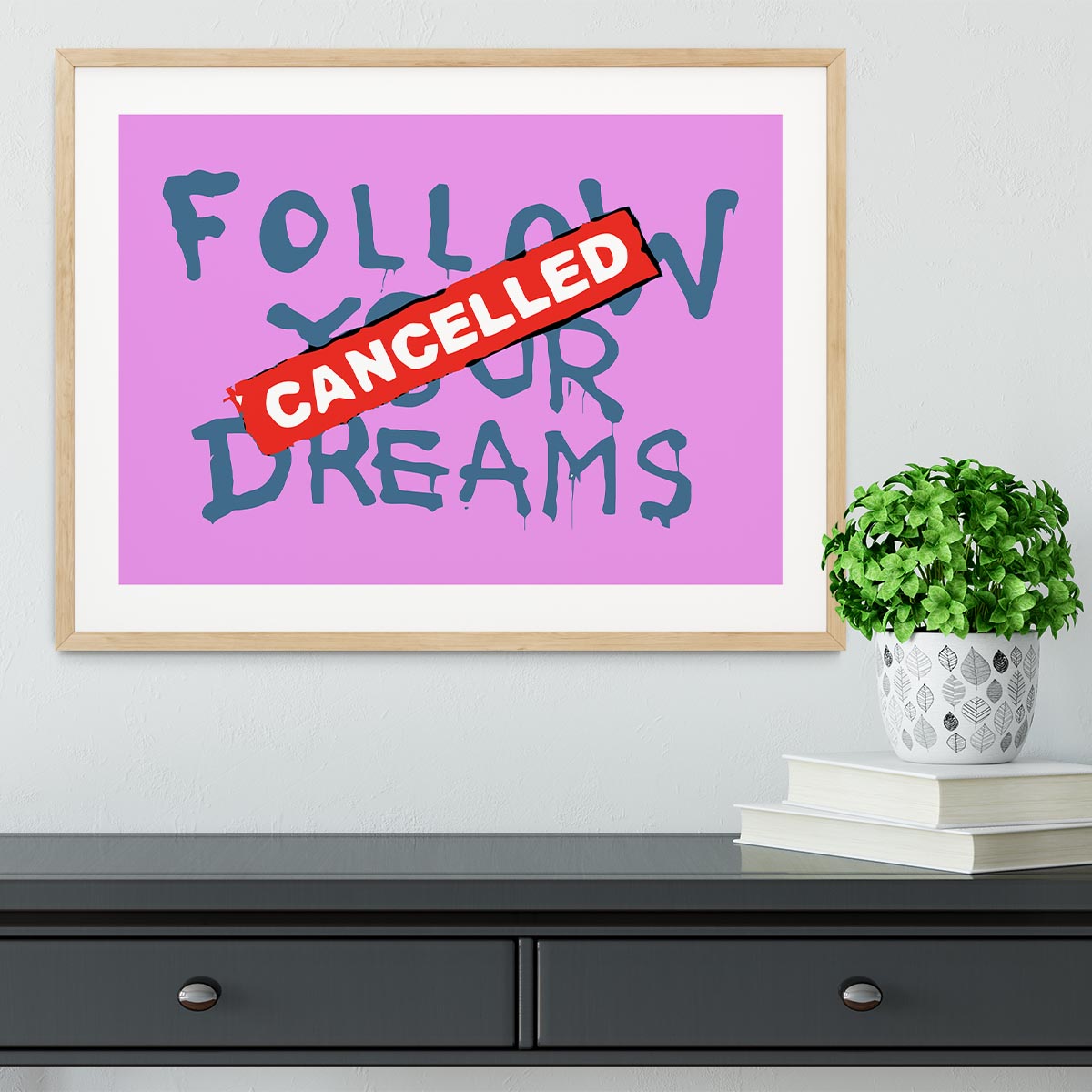 Banksy Follow Your Dreams Purple Framed Print - Canvas Art Rocks - 3
