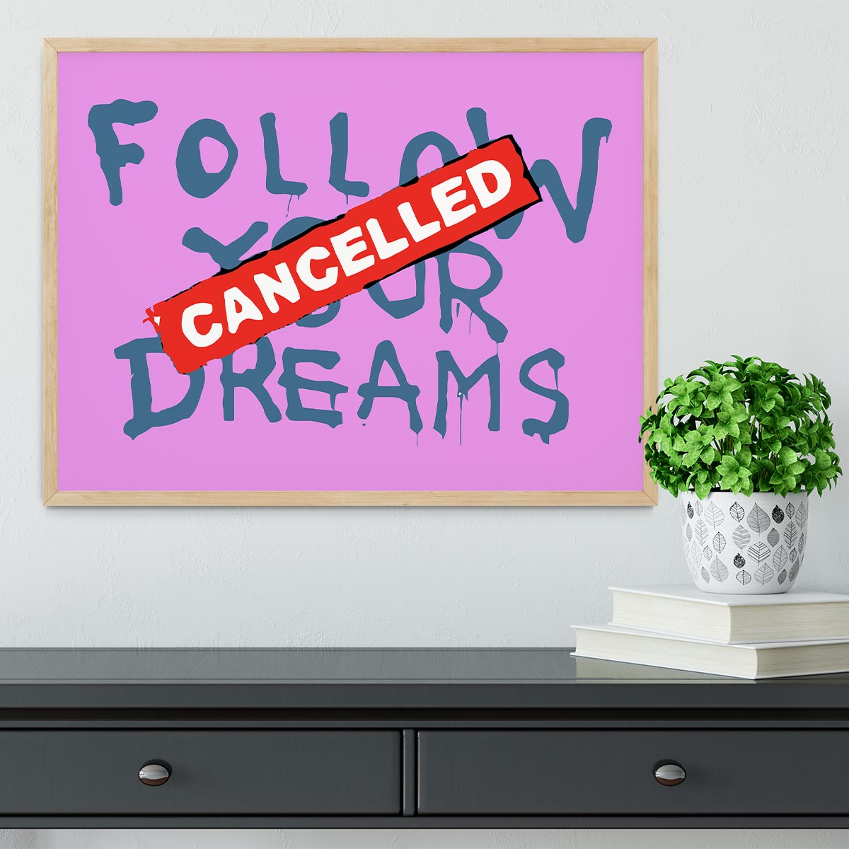 Banksy Follow Your Dreams Purple Framed Print - Canvas Art Rocks - 4