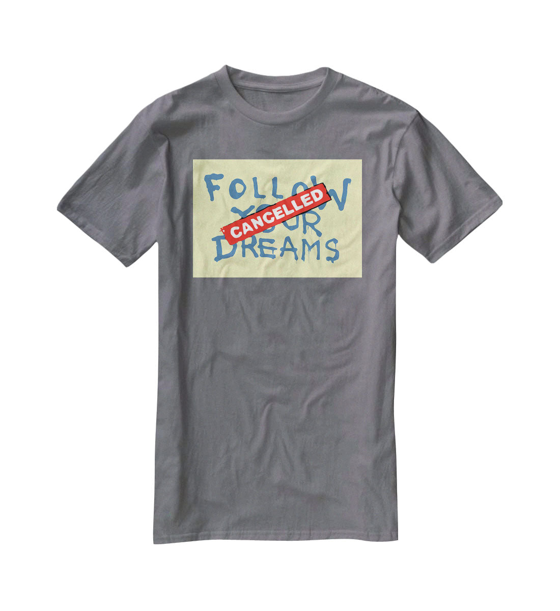 Banksy Follow Your Dreams Yellow T-Shirt - Canvas Art Rocks - 3