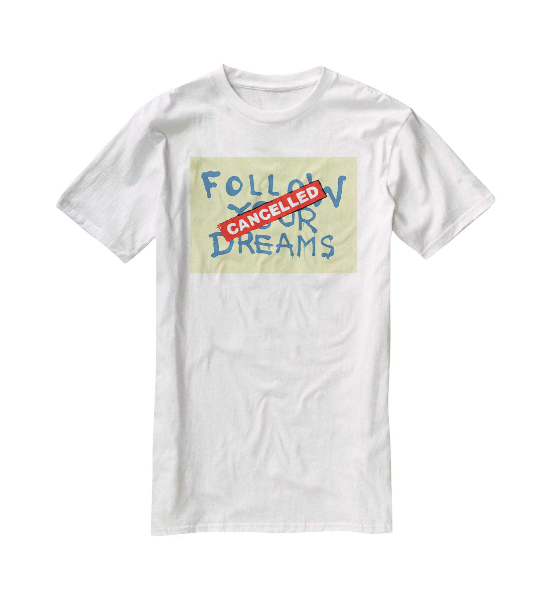 Banksy Follow Your Dreams Yellow T-Shirt - Canvas Art Rocks - 5