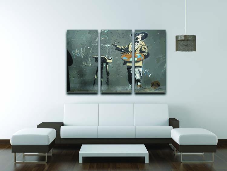Banksy French Painter 3 Split Panel Canvas Print - Canvas Art Rocks - 3