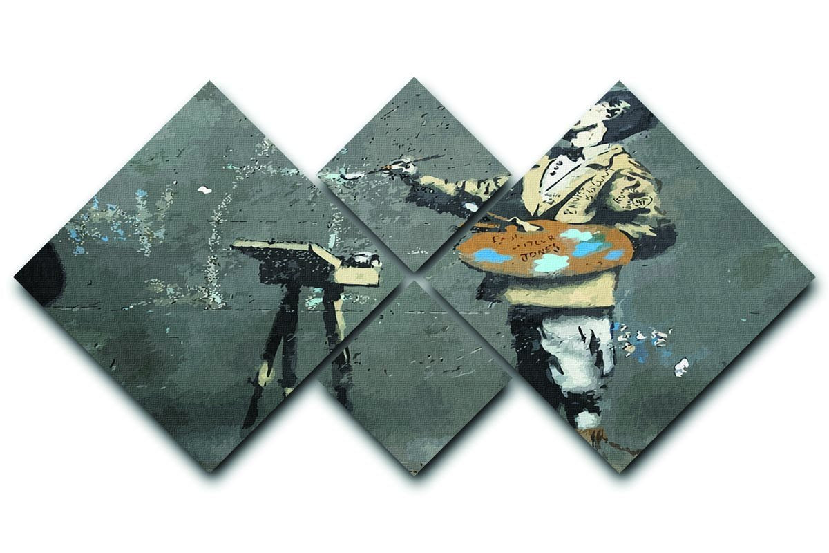 Banksy French Painter 4 Square Multi Panel Canvas  - Canvas Art Rocks - 1