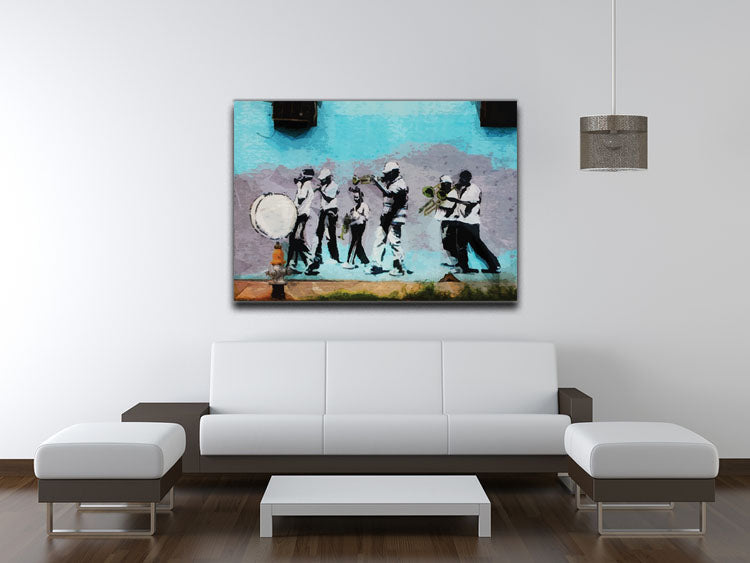 Banksy Gas Mask Marching Band Canvas Print or Poster - Canvas Art Rocks - 4