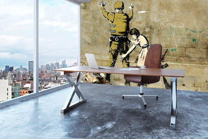 Banksy Girl And Soldier Wall Mural Wallpaper - Canvas Art Rocks - 3