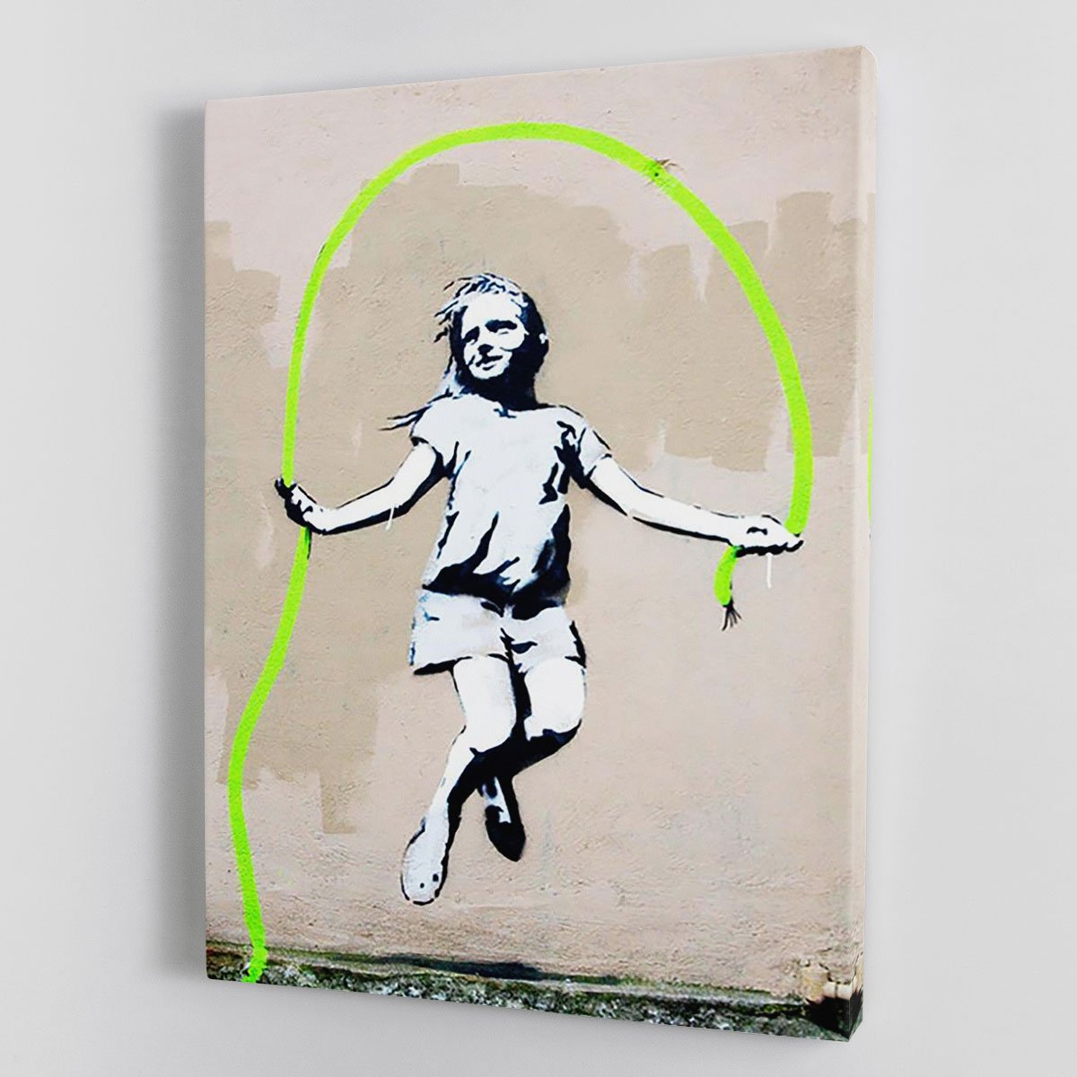 Banksy Girl With Skipping Rope Canvas Print or Poster