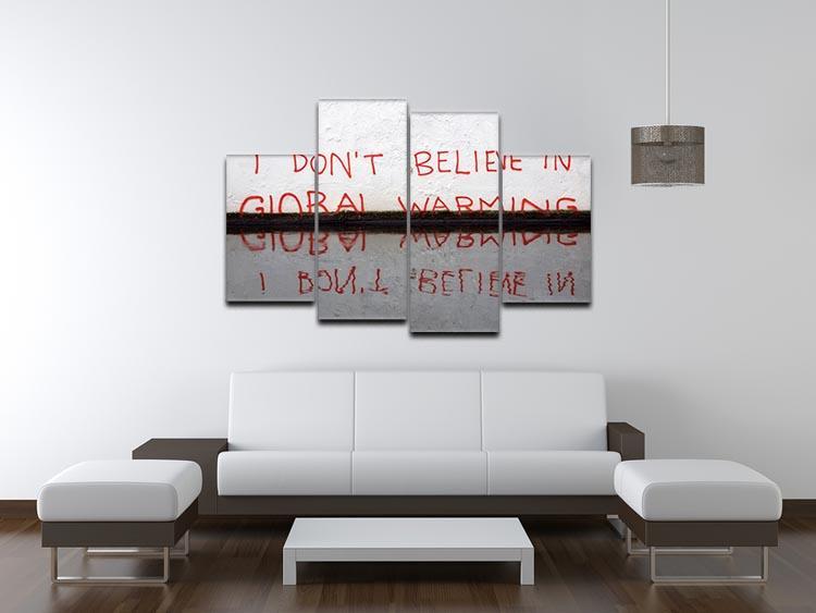Banksy Global Warming 4 Split Panel Canvas - Canvas Art Rocks - 3