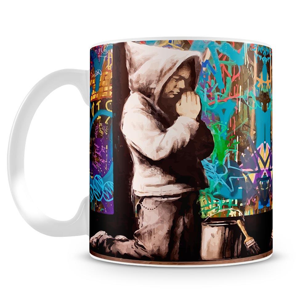 Banksy Graffiti Pray Mug - Canvas Art Rocks