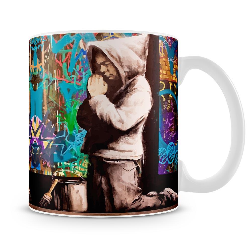 Banksy Graffiti Pray Mug - Canvas Art Rocks