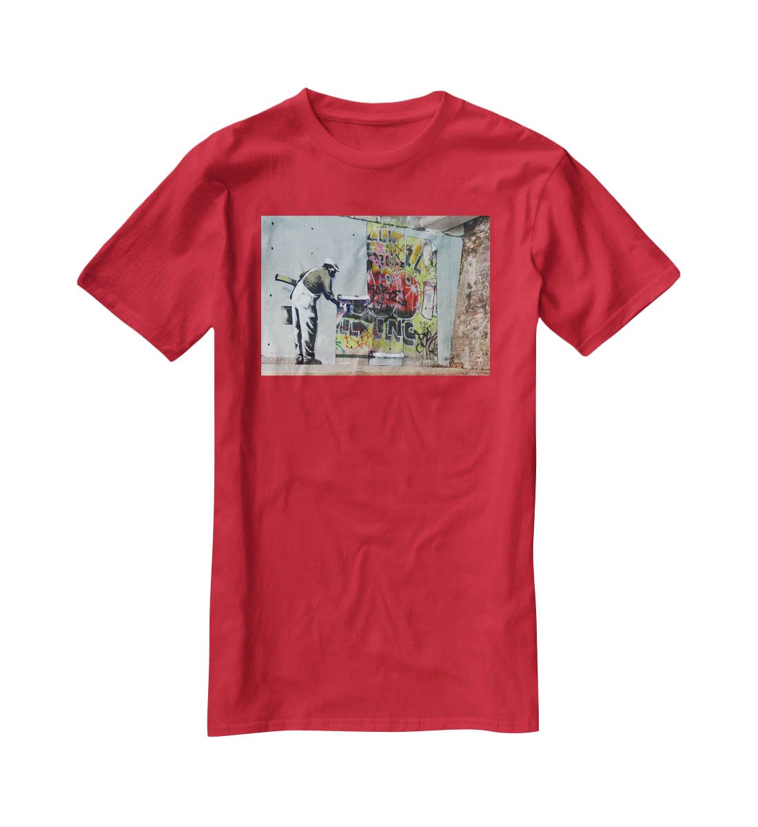 Banksy Graffiti Wallpaper T-Shirt - Canvas Art Rocks - 4