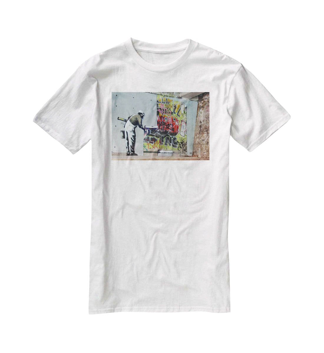 Banksy Graffiti Wallpaper T-Shirt - Canvas Art Rocks - 5