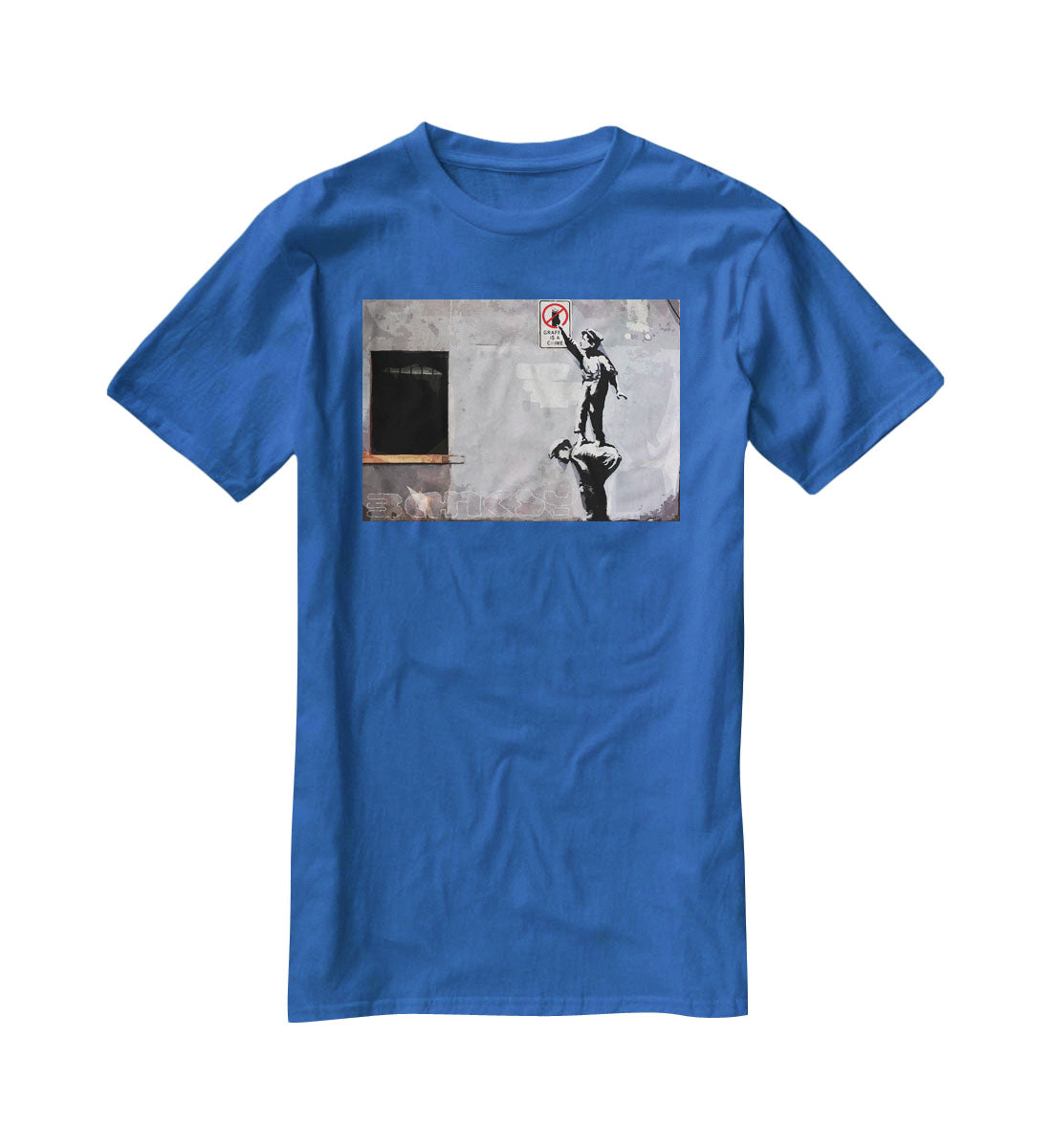 Banksy Graffiti is a Crime New York T-Shirt - Canvas Art Rocks - 2