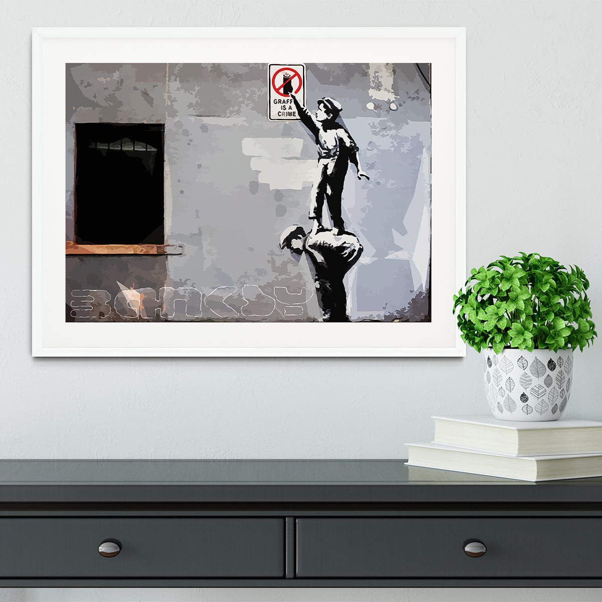 Banksy Graffiti is a Crime New York Framed Print - Canvas Art Rocks - 5