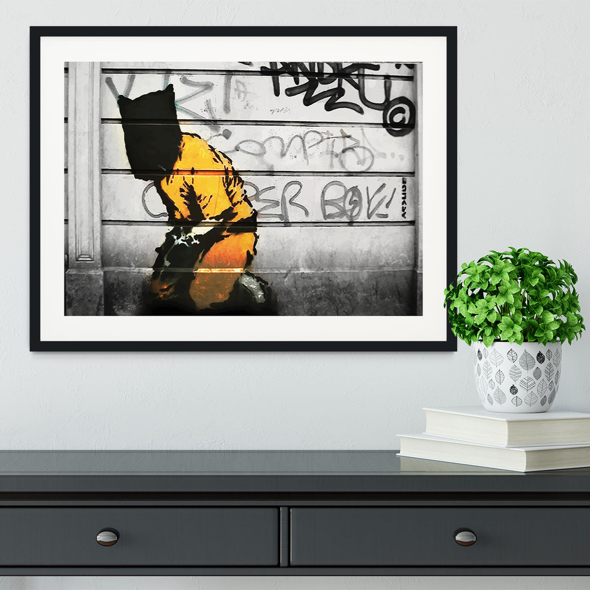 Banksy Guantanamo Bay Detainee Framed Print - Canvas Art Rocks - 1