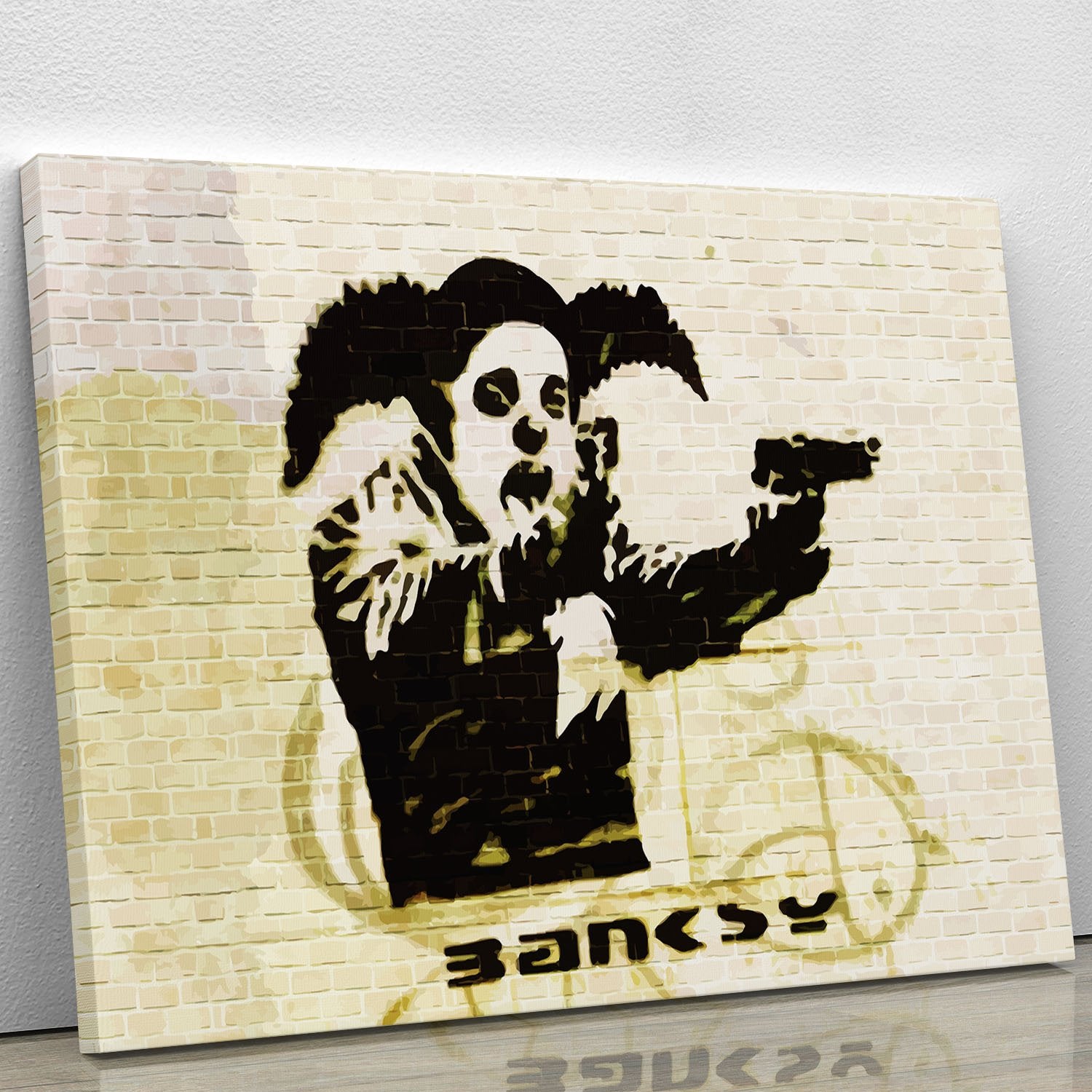 Banksy Gun Toting Clown Bristol Canvas Print or Poster