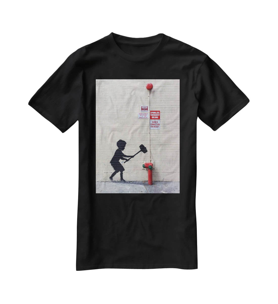 Banksy Hammer Boy T-Shirt - Canvas Art Rocks - 1