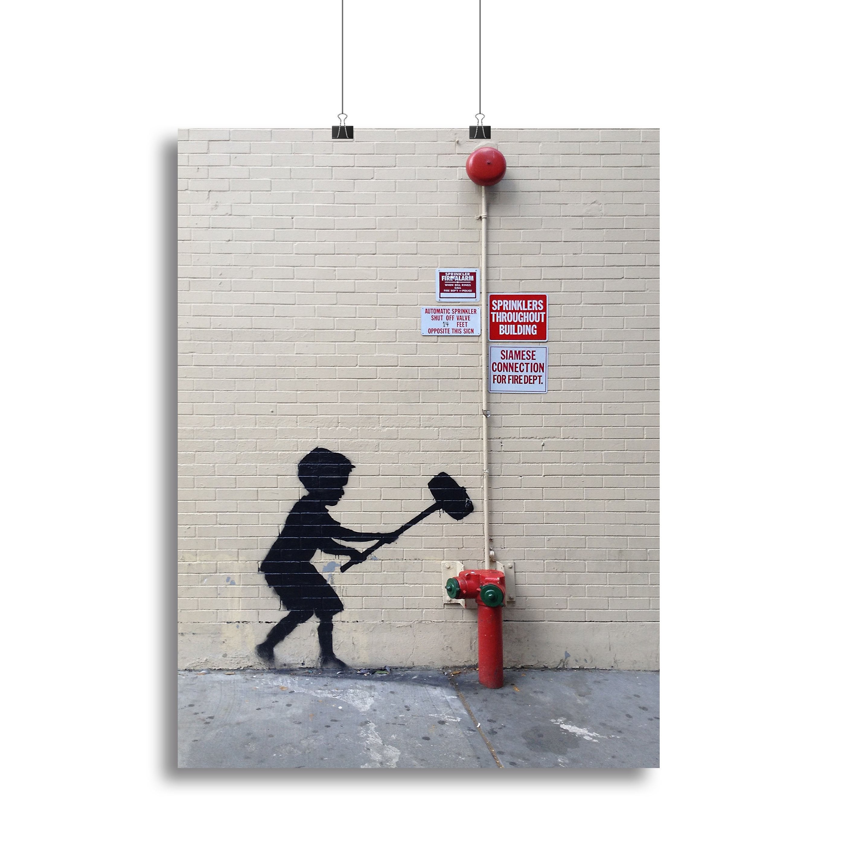 Banksy Hammer Boy Canvas Print or Poster