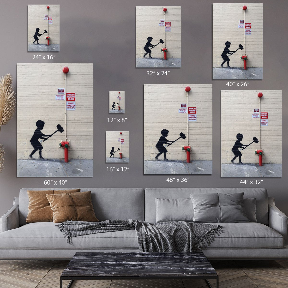 Banksy Hammer Boy Canvas Print or Poster