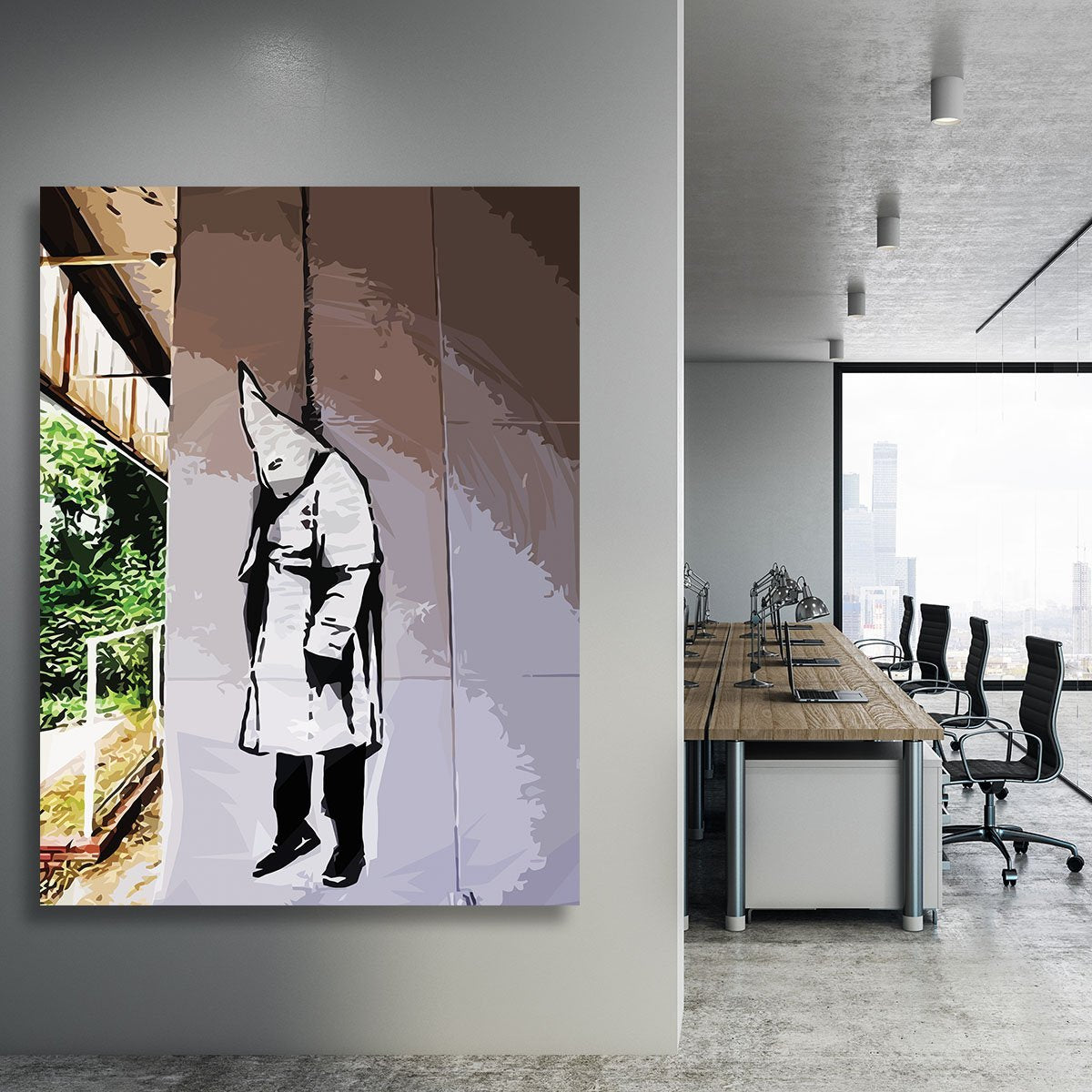 Banksy Hanging KKK Canvas Print or Poster