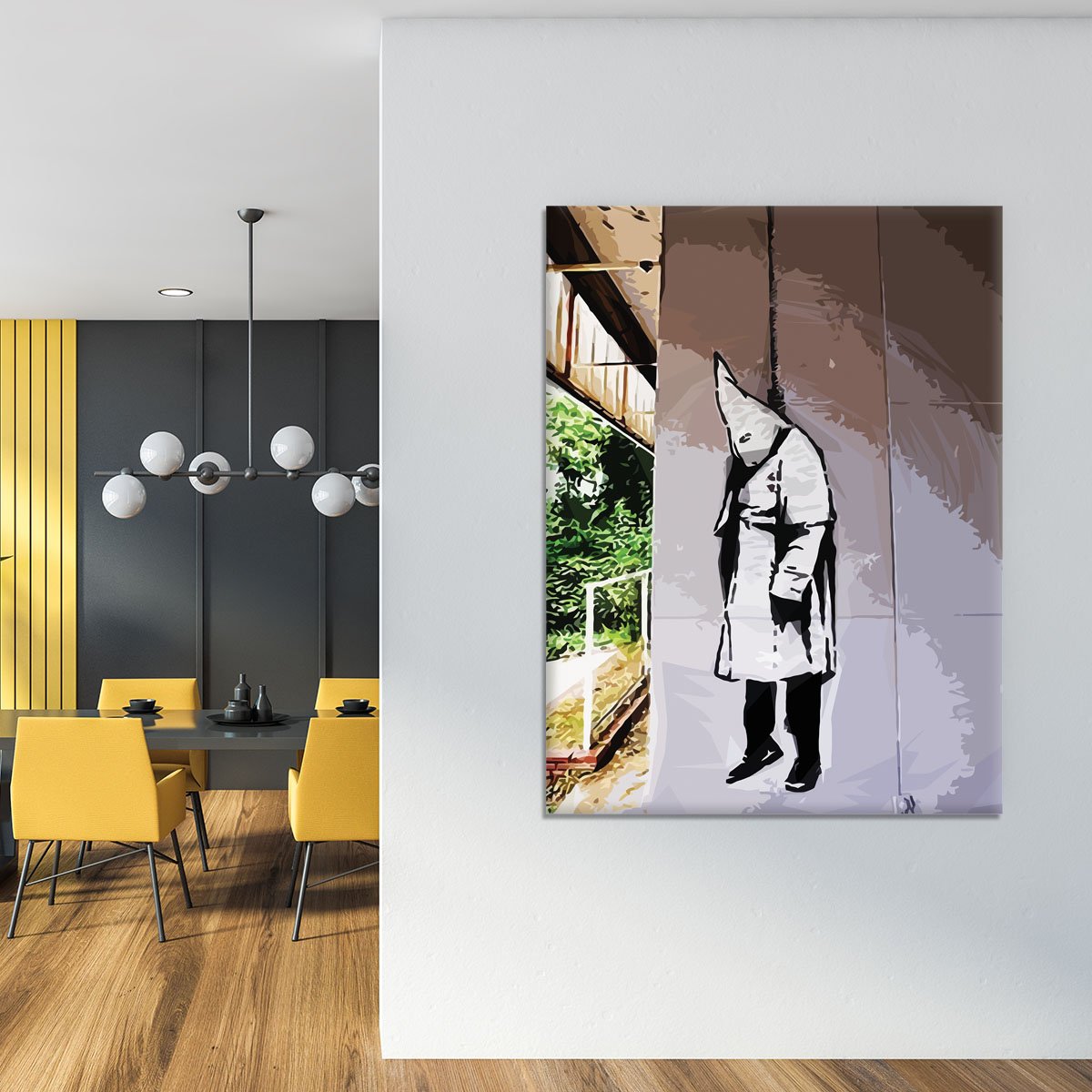 Banksy Hanging KKK Canvas Print or Poster