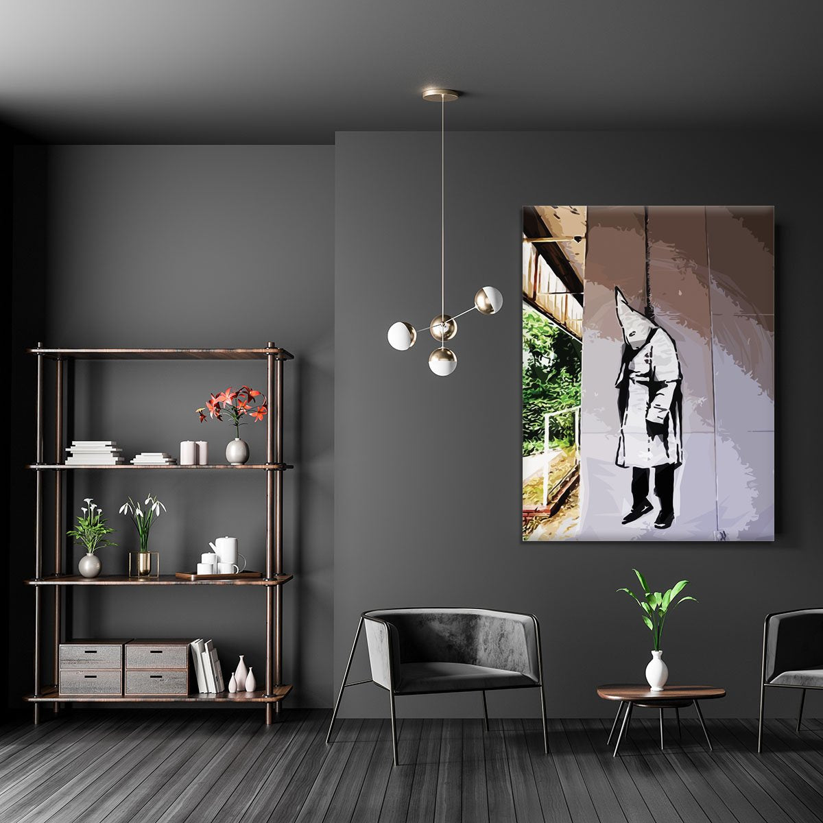 Banksy Hanging KKK Canvas Print or Poster